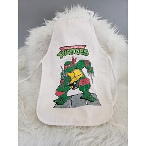 TMNT Teenage Mutant Ninja Turtles Kiddy Apron Cover Up Cotton Poly 1989 Vtg‎